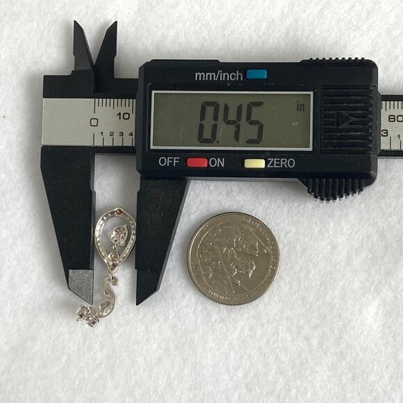 Sterling Silver 925 DBJ Dee Berkley Jewelry Single Diamond Dangle Earrings - Picture 14 of 16